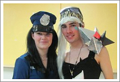 Women dresses as a Police women.